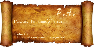 Pados Annamária névjegykártya